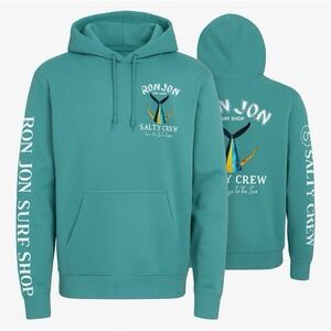Salty Crew Women Small  Hoodie Ron Jon Collab Mint Pullover NWT Surf Logo